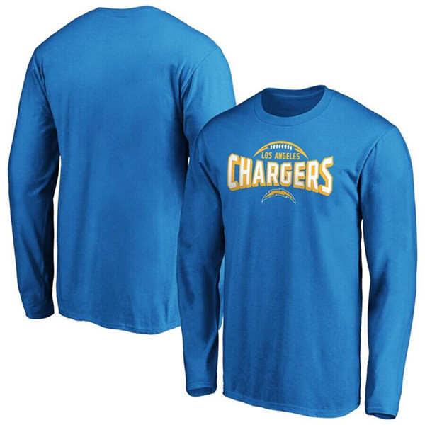 Men's Los Angeles Chargers Blue Clamp Down Long Sleeve T-Shirt
